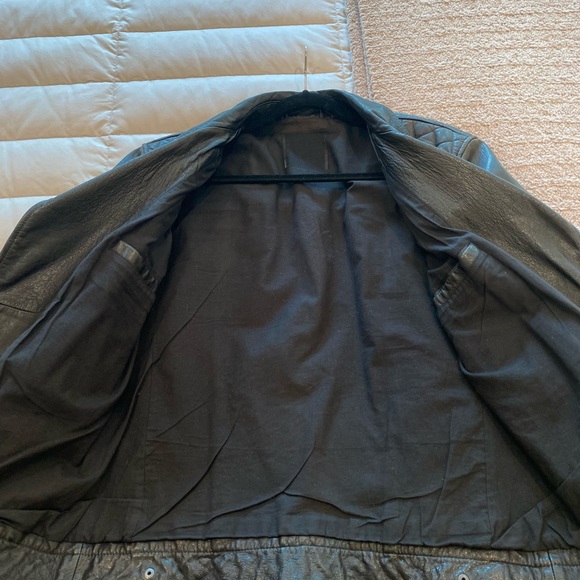 AllSaints mens Kushiro Leather Biker Jacket (Small) - Picture 4 of 7